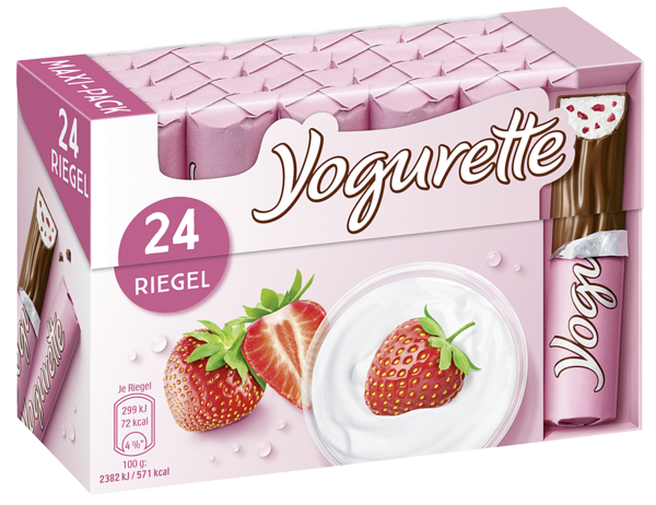 Yogurette 24er Tafelschokolade Erdbeer - 300g