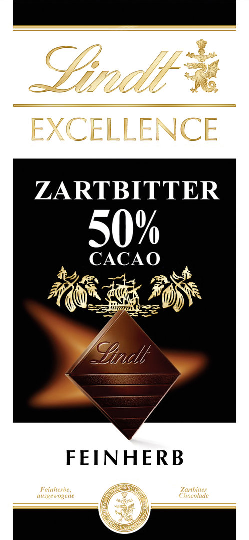 Lindt Excellence Feinherb Zartbitter 50% Cacao (100g)