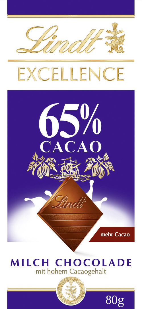 Lindt Excellence Milch Chocolade 65% Cacao (80g)