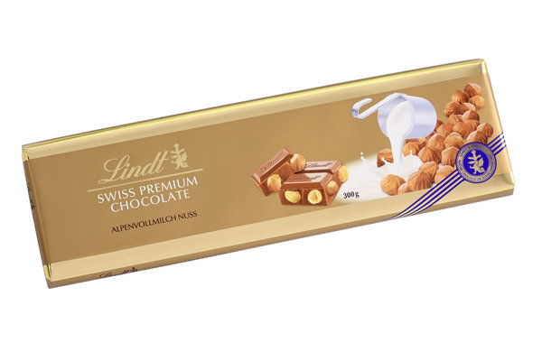Lindt Swiss Premium Chocolate Milch Nuss (300g)