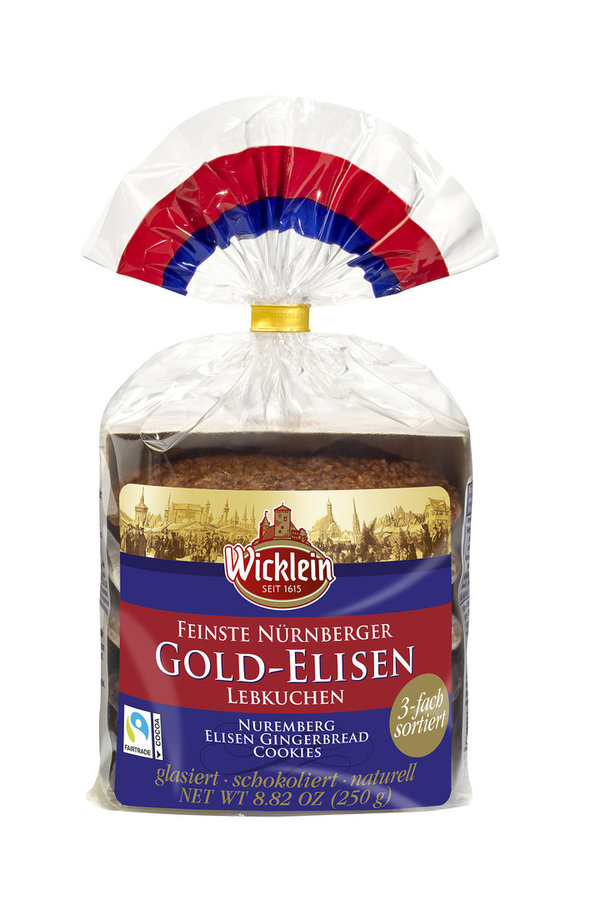 Wicklein Feinste Nürnberger Gold-Elisen-Lebkuchen 3-fach sortiert (250g)