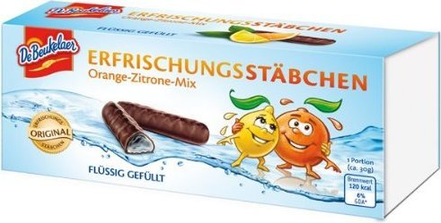 DeBeukelaer Erfrischungsstäbchen Orange-Zitrone-Mix (75g)