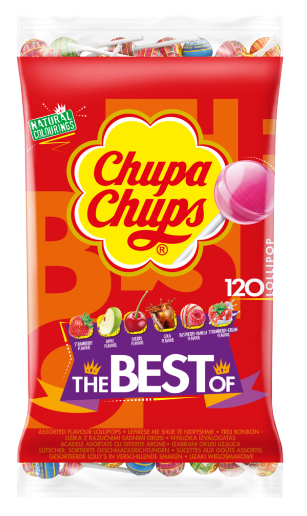 Chupa Chups "The Best Of" Cola, Milky and Fruit 120St (1540g)