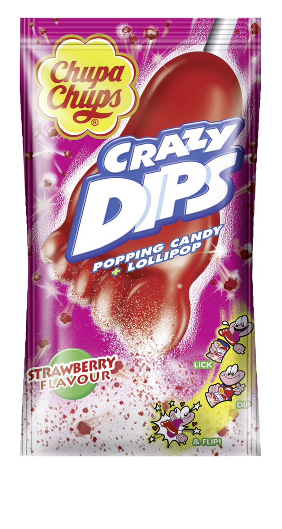 Chupa Chups Crazy Dips Strawberry 24 x 14 g (500g) SG