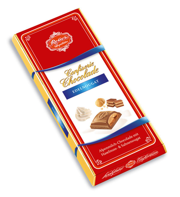 Reber Confiserie Chocolade Halbbitter Edel Nougat (100g)