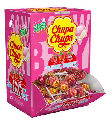 Chupa Chups Lutscher Strawberry Love Box 150x12g (1800g)