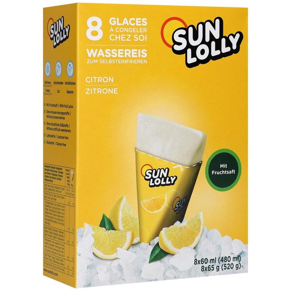 Sun Lolly Wassereis Zitrone 8er- 480g