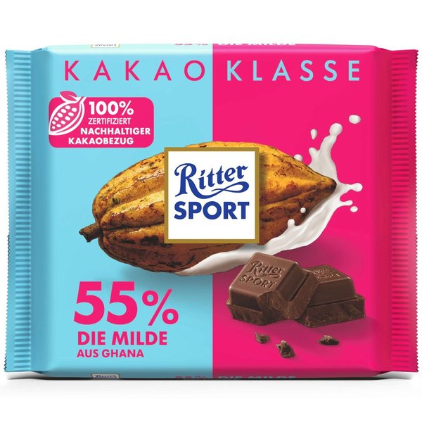 Ritter Sport Kakao-Klasse 55% Die Milde aus Ghana 100g
