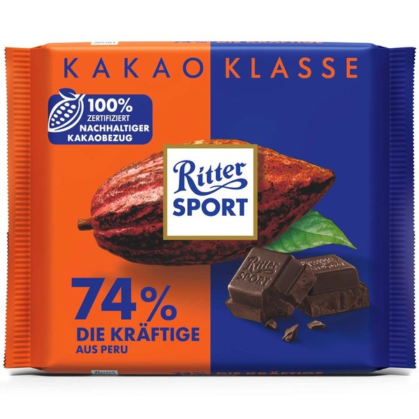 Ritter Sport Kakao-Klasse 74% Die Kräftige aus Peru 100g
