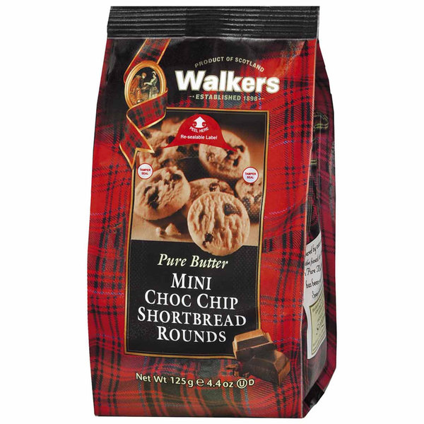 Walkers Pure Butter Mini Choc Chip Shortbread Rounds 125g