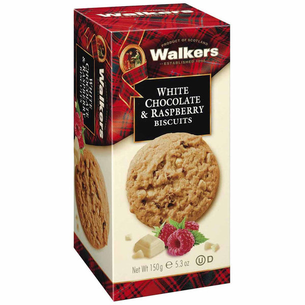 Walkers White Chocolate & Raspberry Biscuits 150g