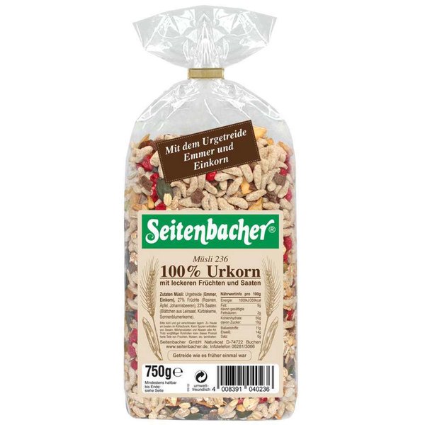 Seitenbacher Müsli 100% Urkorn Müsli (750g)