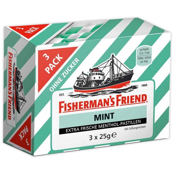 Fisherman's Friend Mint ohne Zucker 3 Stück x 25 g (75g)